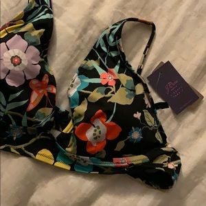 jcrew deep v-neck french bikini top liberty floral